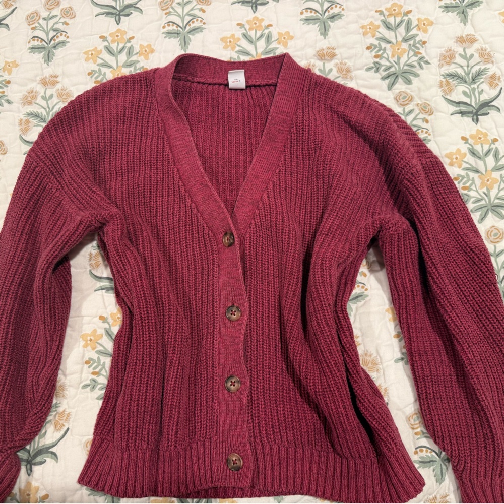 Old Navy Wine Colored Cardigan Sweater